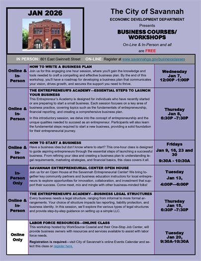 Jan Class Calendar First Page