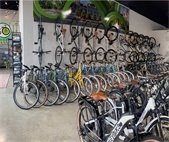 Photo of the inside of the Savannah on Wheels bike shop