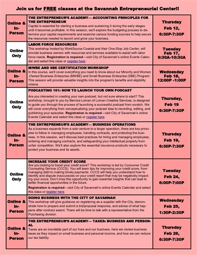 Second page of February class calendar