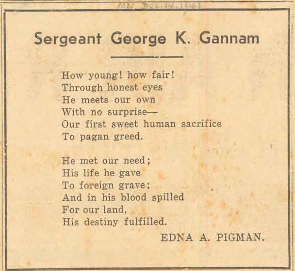 Clipping from Gannam Family Scrapbook