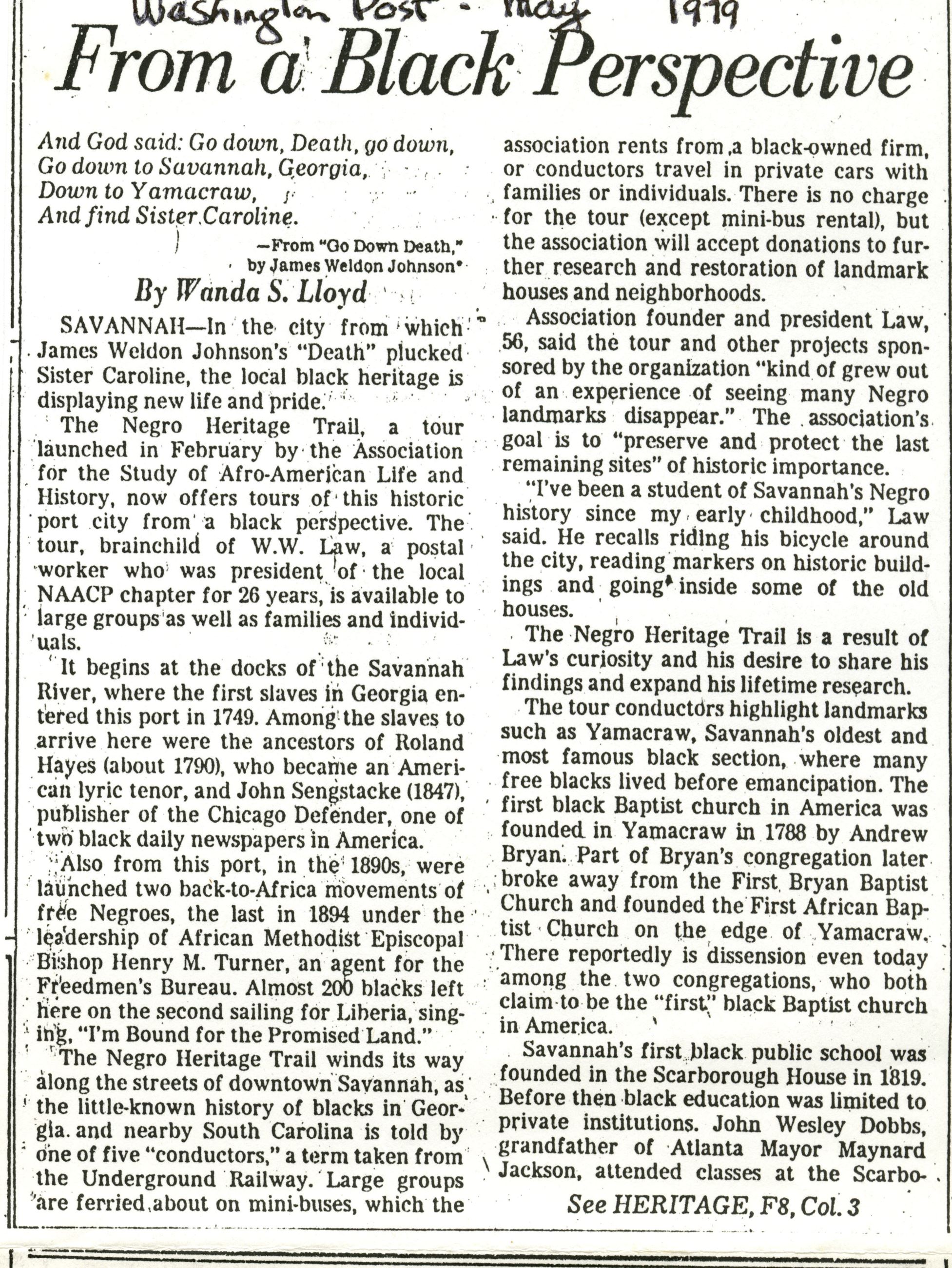 From a Black Perspective