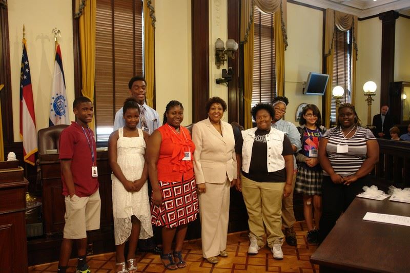 Student Artists and Mayor Jackson