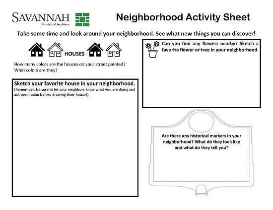Neighborhood Activity Sheet