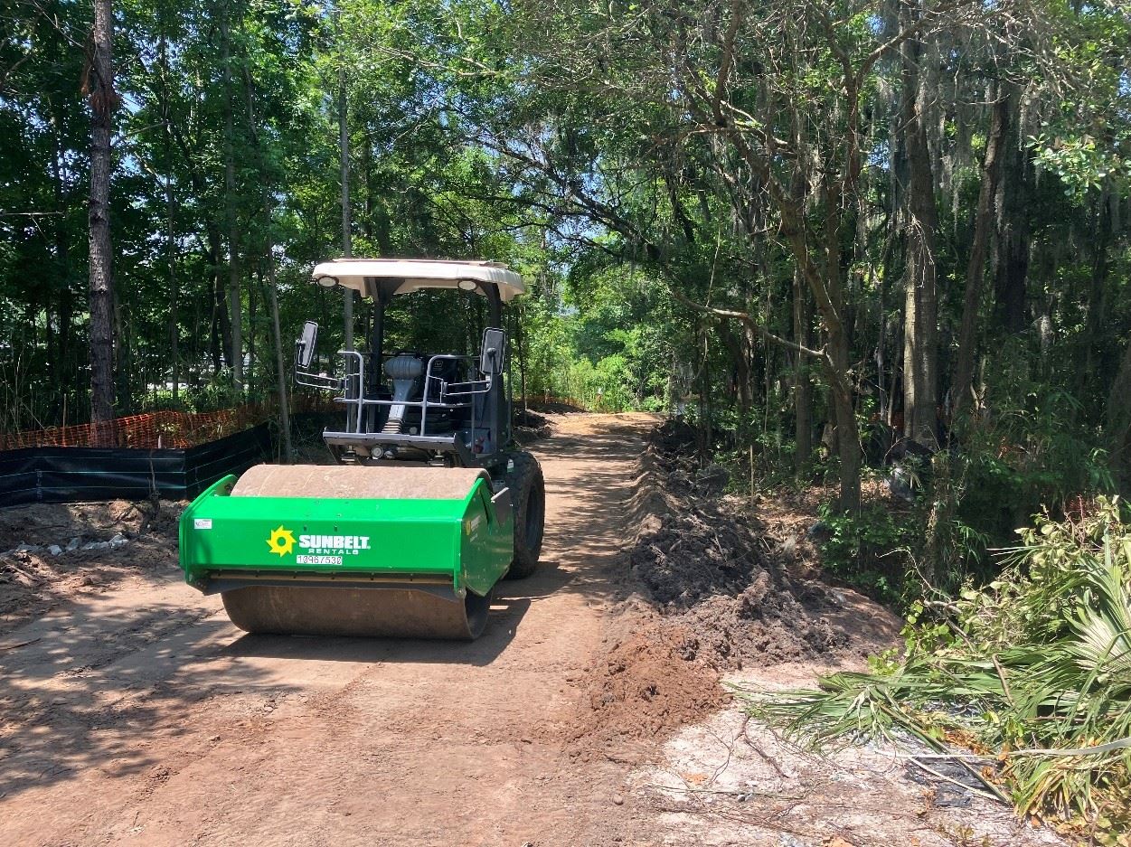 Construction being shown on Truman Linear Trail Phase 2B 