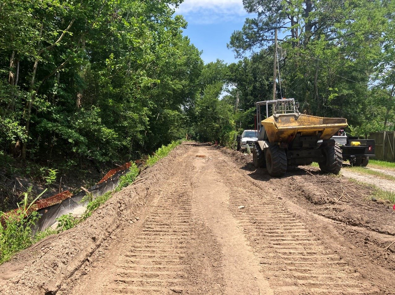 Construction being shown on Truman Linear Trail Phase 2B 