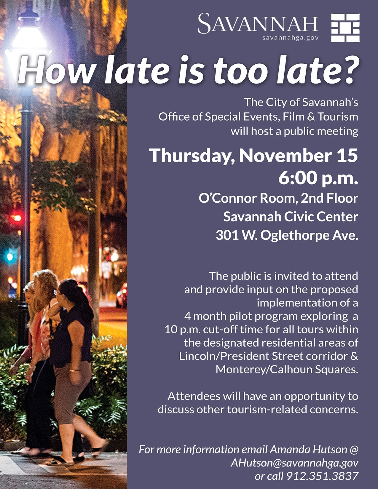 Tour Restrictions Public Meeting Flyer