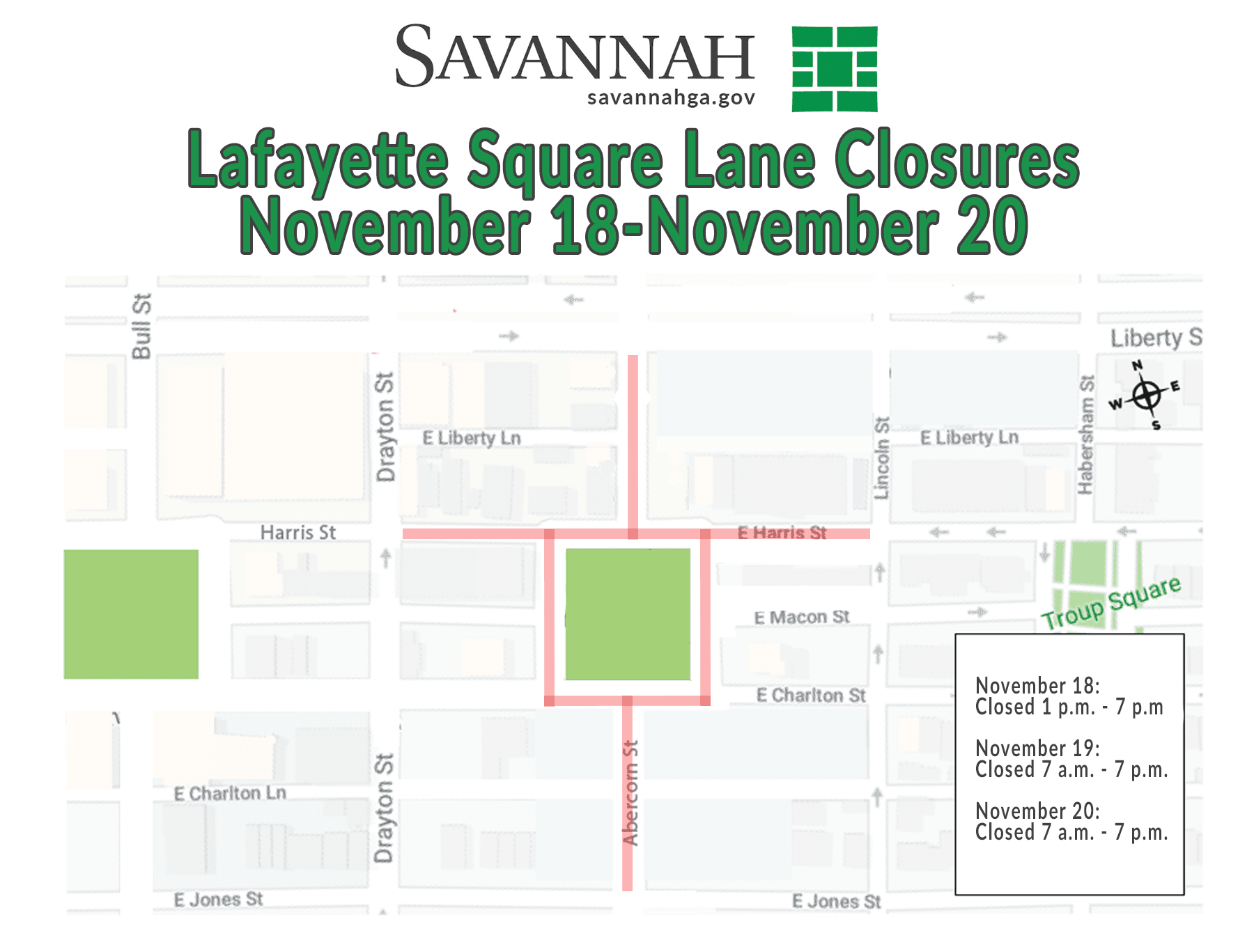 Lafayette Square Closures
