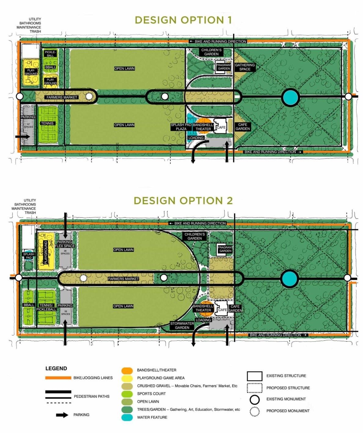 Forsyth Park Master Plan design options